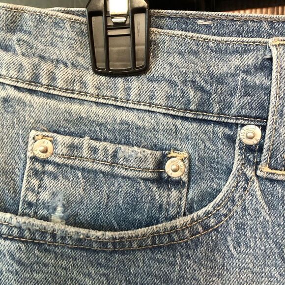 Pistola Shorts Womens 29 Denim High Rise Relaxed Fit Cut Off Bowery Frayed Hem - Picture 9 of 10